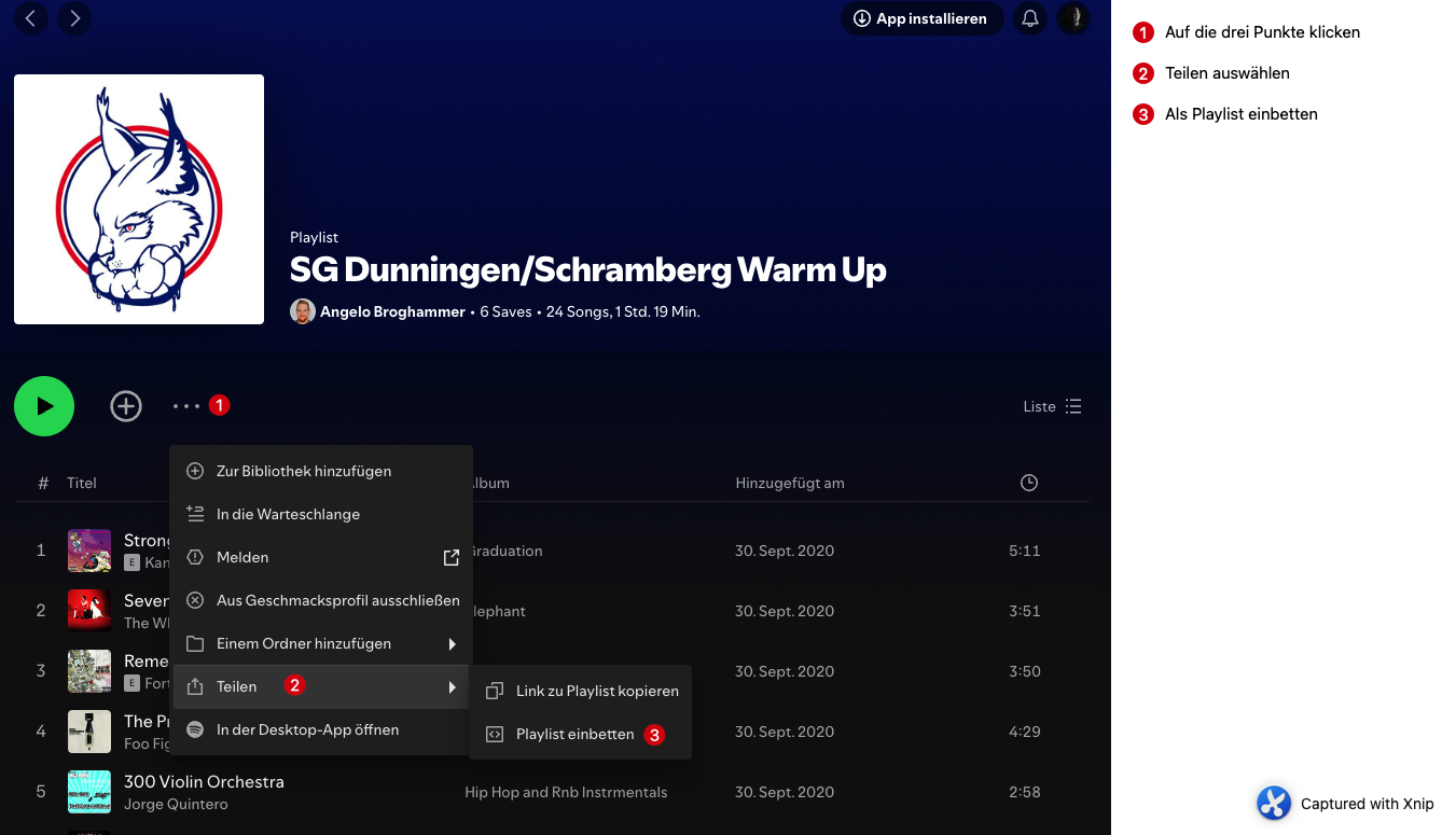 Schritte zum Kopieren des Spotify-Links